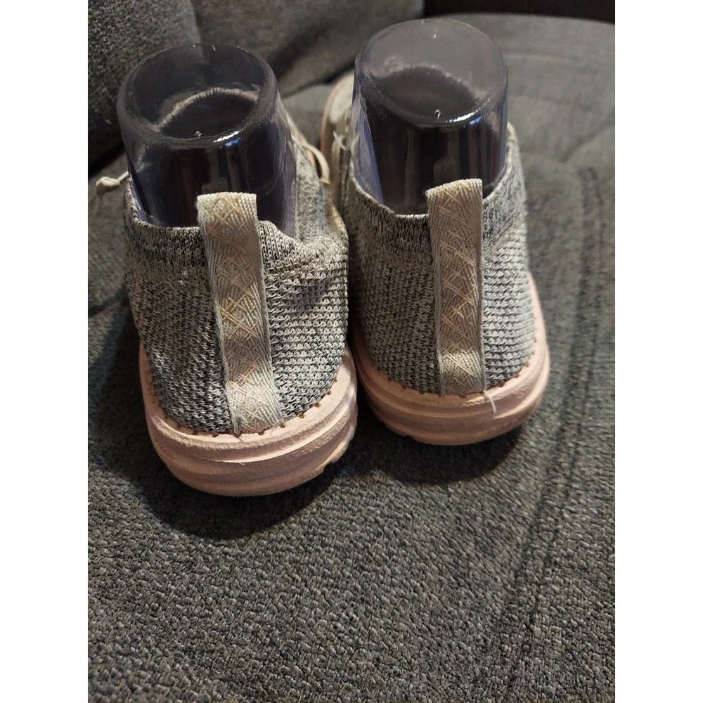 Hey Dude Wendy Sox Glacier Grey Slip On Shoes Pink Soles Casual Women's Size 9